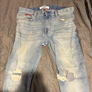 Tommy Hilfiger Light Blue Distressed Skinny Jeans